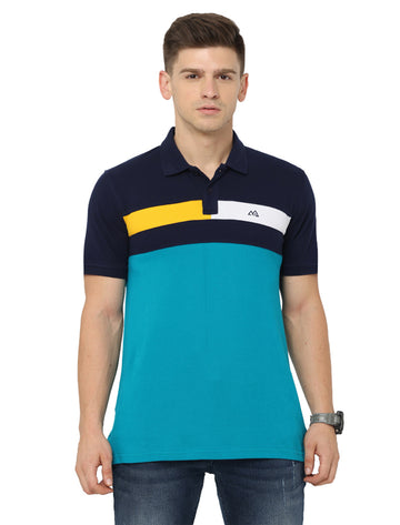 Men Polo Plain Rich Cotton T-Shirt - Navy/ blue