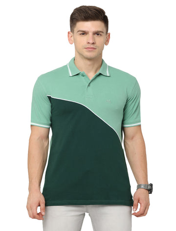 Men Polo Pure Rich Cotton T-Shirt Green & Dark green