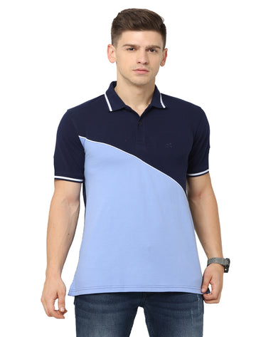 Men Polo Pure Rich Cotton T-Shirt   Navy & blue