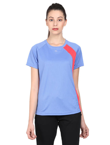 Women Activewear Round Neck Half Sleeve T-Shirt - Plain