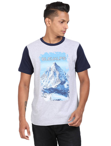 Men Round Neck Half Sleeve T-Shirt with Digital Printed