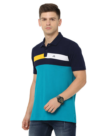 Men Polo Plain Rich Cotton T-Shirt - Navy/ blue