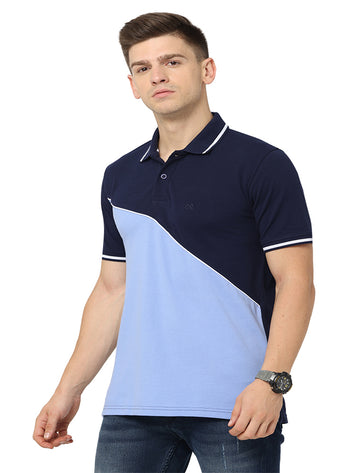 Men Polo Pure Rich Cotton T-Shirt   Navy & blue