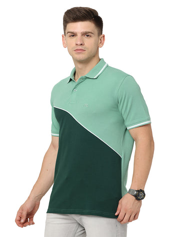 Men Polo Pure Rich Cotton T-Shirt Green & Dark green