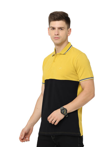 Men Polo Pure Rich Cotton T-Shirt  Yellow & Black