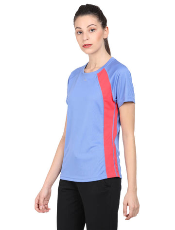 Women Activewear Round Neck Half Sleeve T-Shirt - Plain