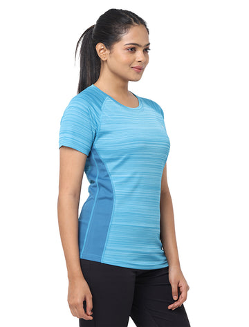 Women Active Wear T Shirt - Sky Blue